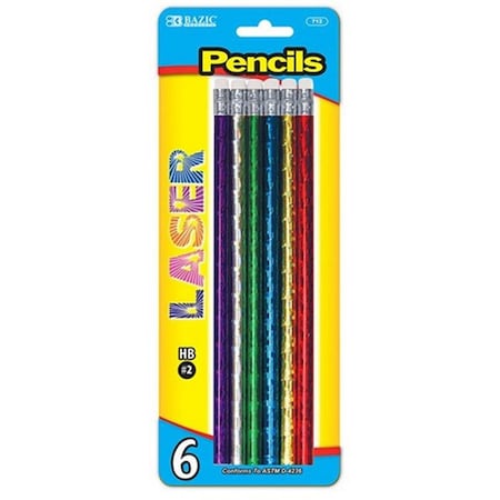 Bazic Products Bazic Metallic Laser Foil Wood Pencil w/ Eraser, PK24 712